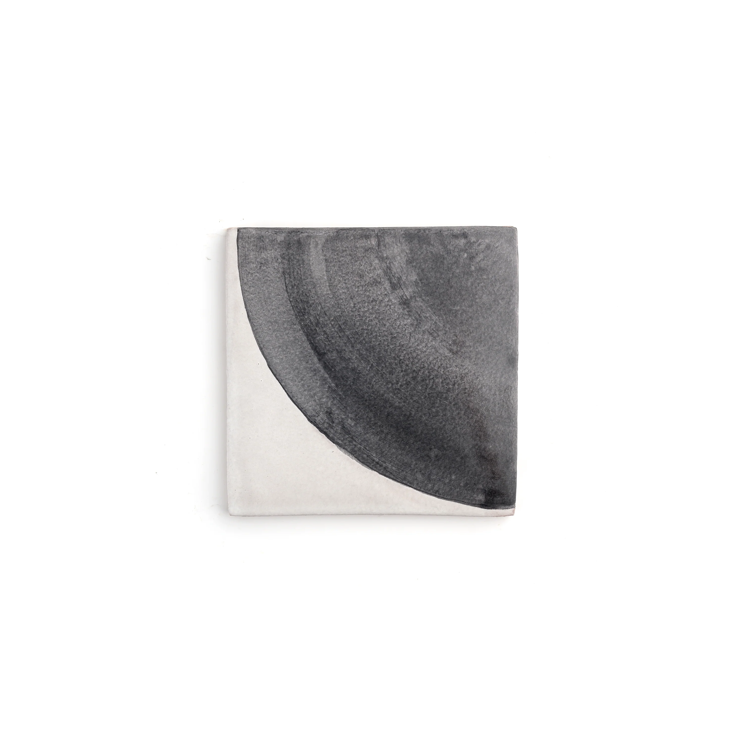 Sample: Crest Black 6x6 Hand Painted Artisan Ceramic Tile