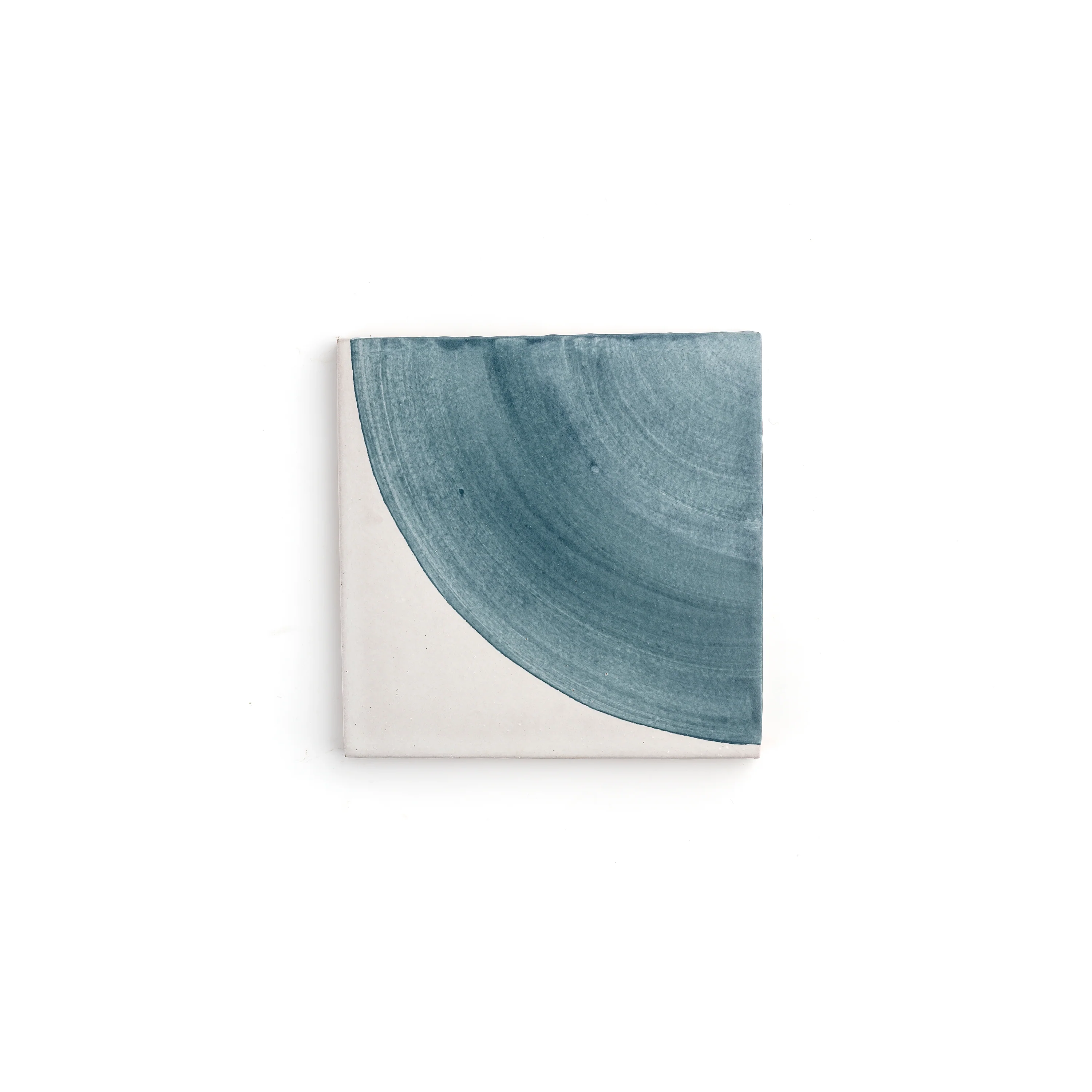 Sample: Crest Blue 6x6 Hand Painted Artisan Ceramic Tile