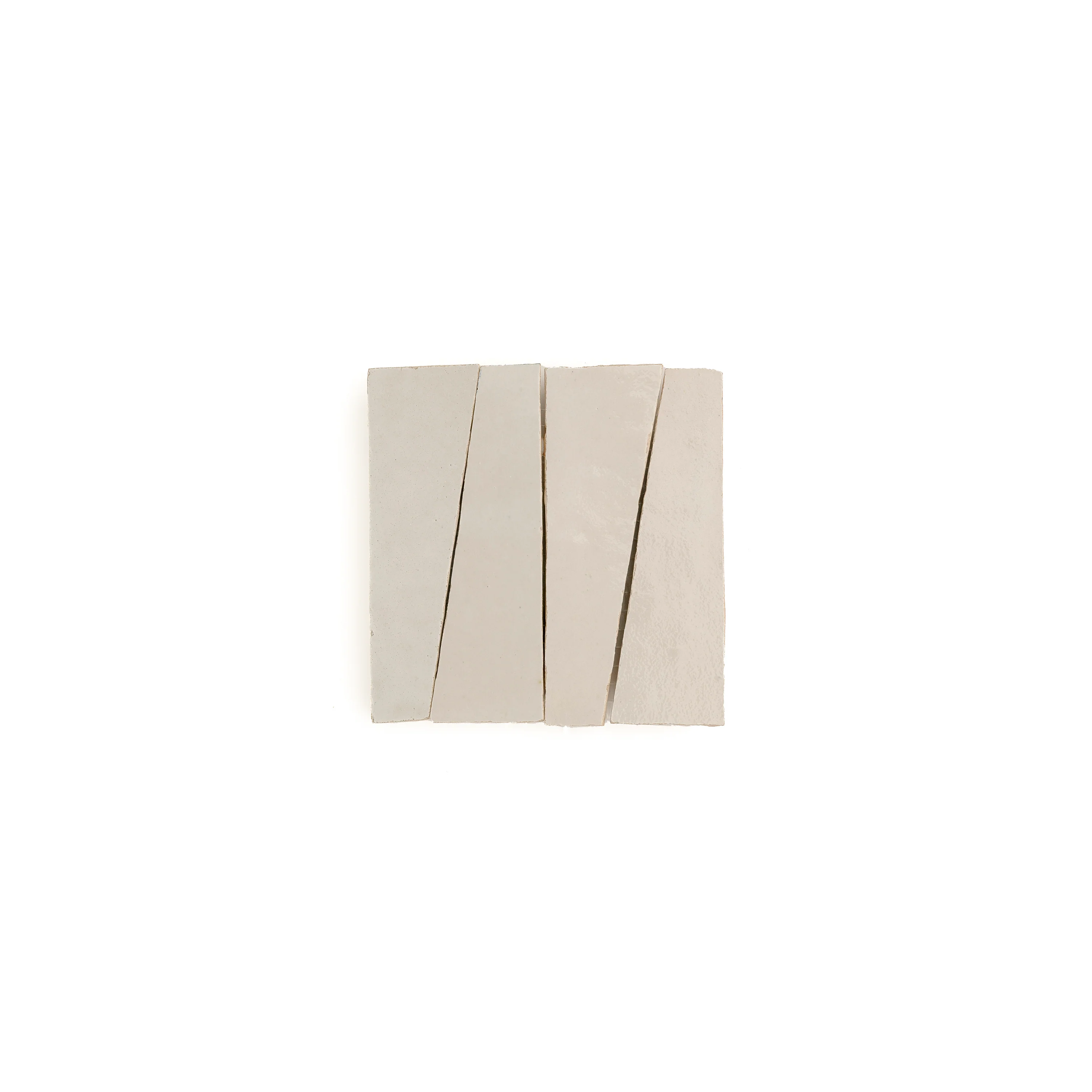 Sample: Natural White 1x4 Trapezoid Mosaic Zellige Tile