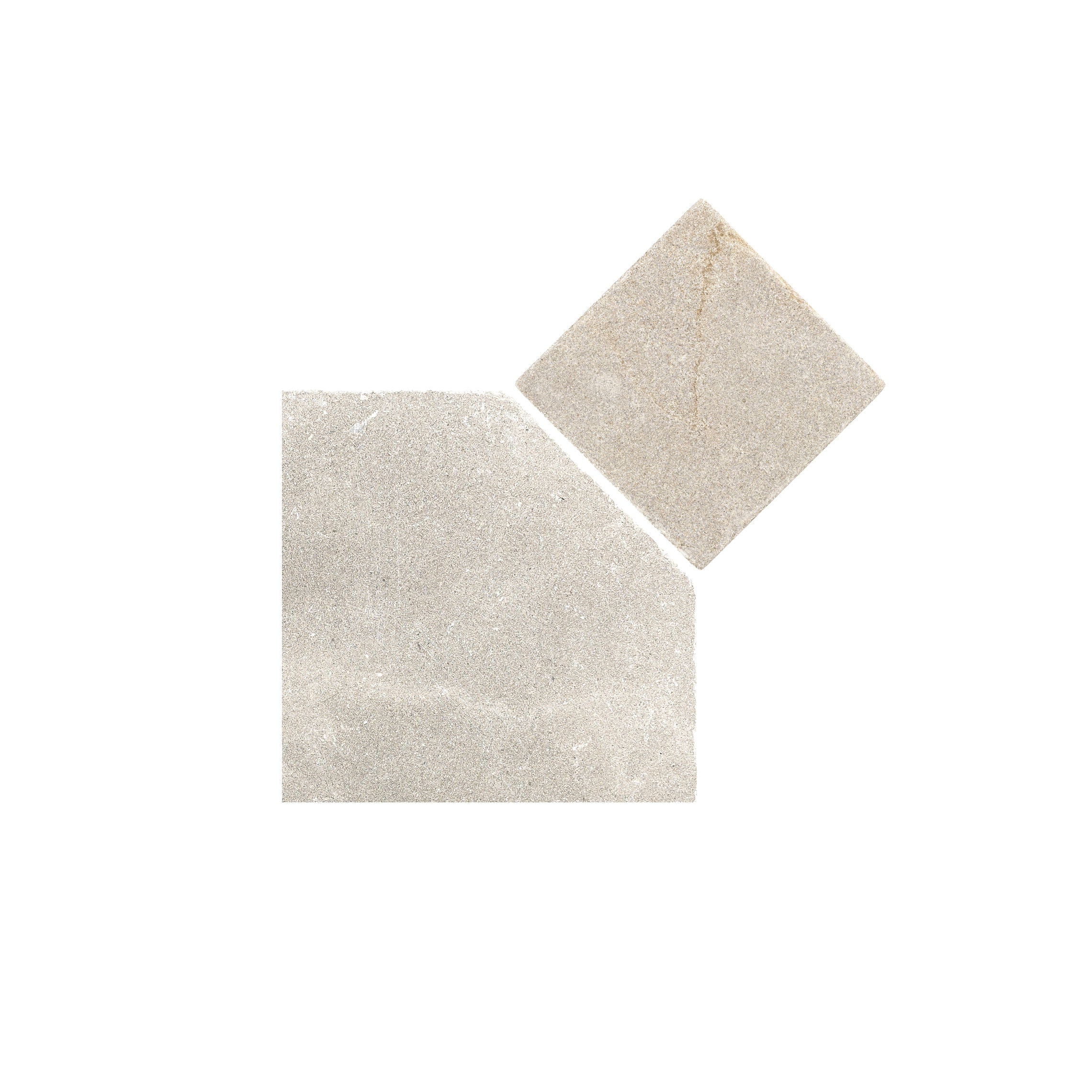 Sample: Octagon Azru Grey & Azru Sand Moroccan Limestone | Tumbled & Honed