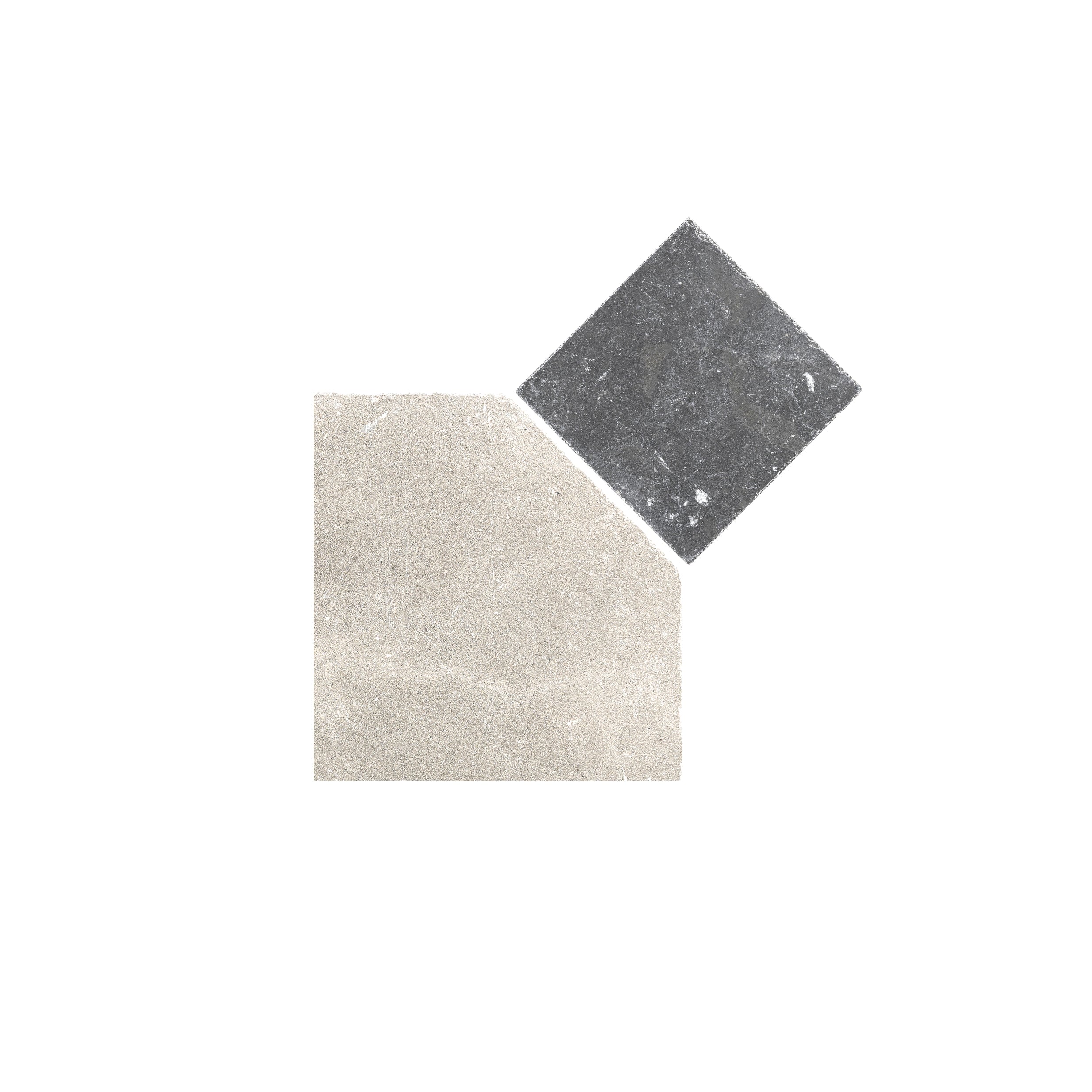 Sample: Octagon Azru Grey & Cinder Moroccan Limestone | Tumbled & Honed