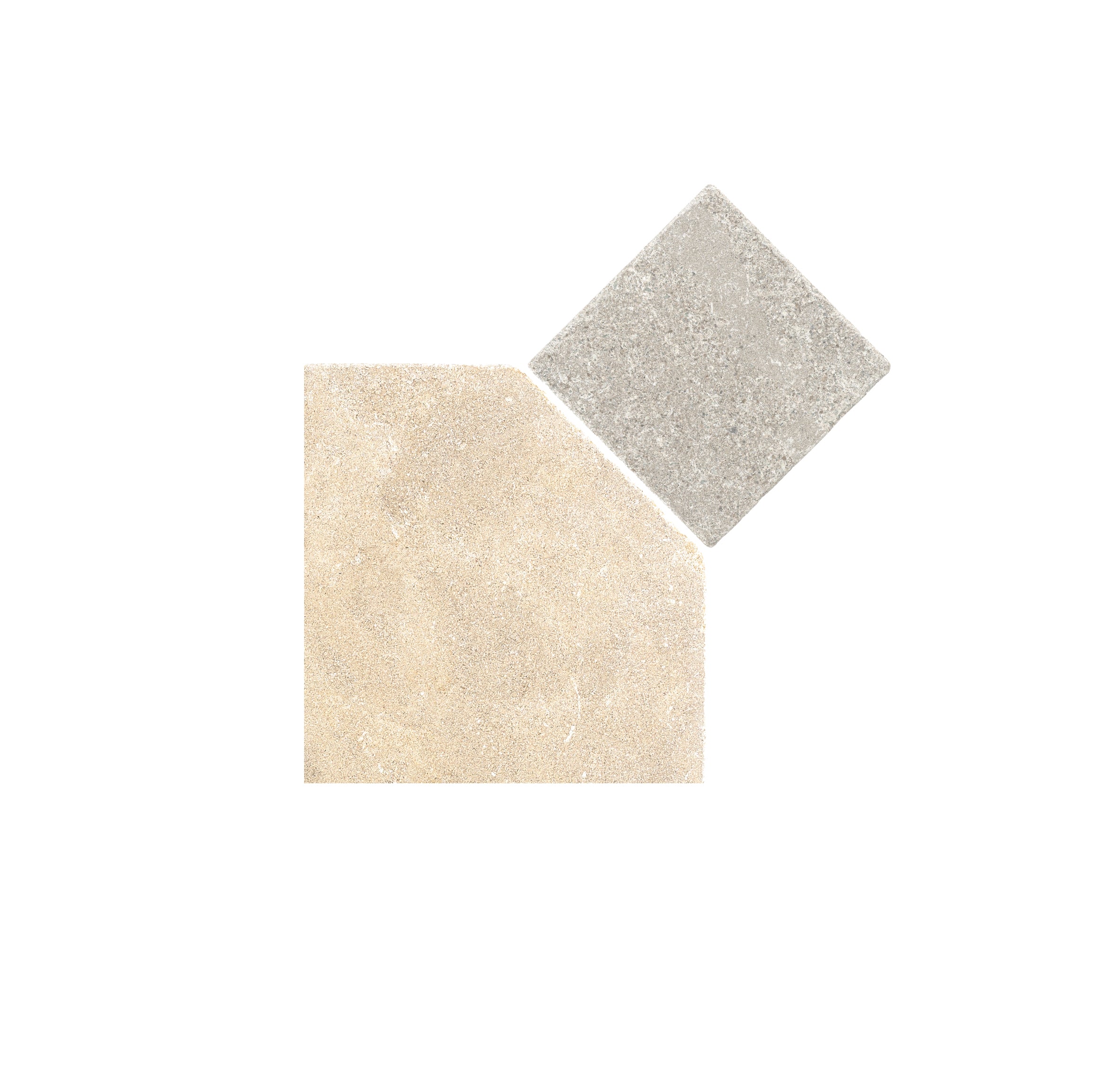 Sample: Octagon Azru Sand & Azru Grey Moroccan Limestone | Tumbled & Honed