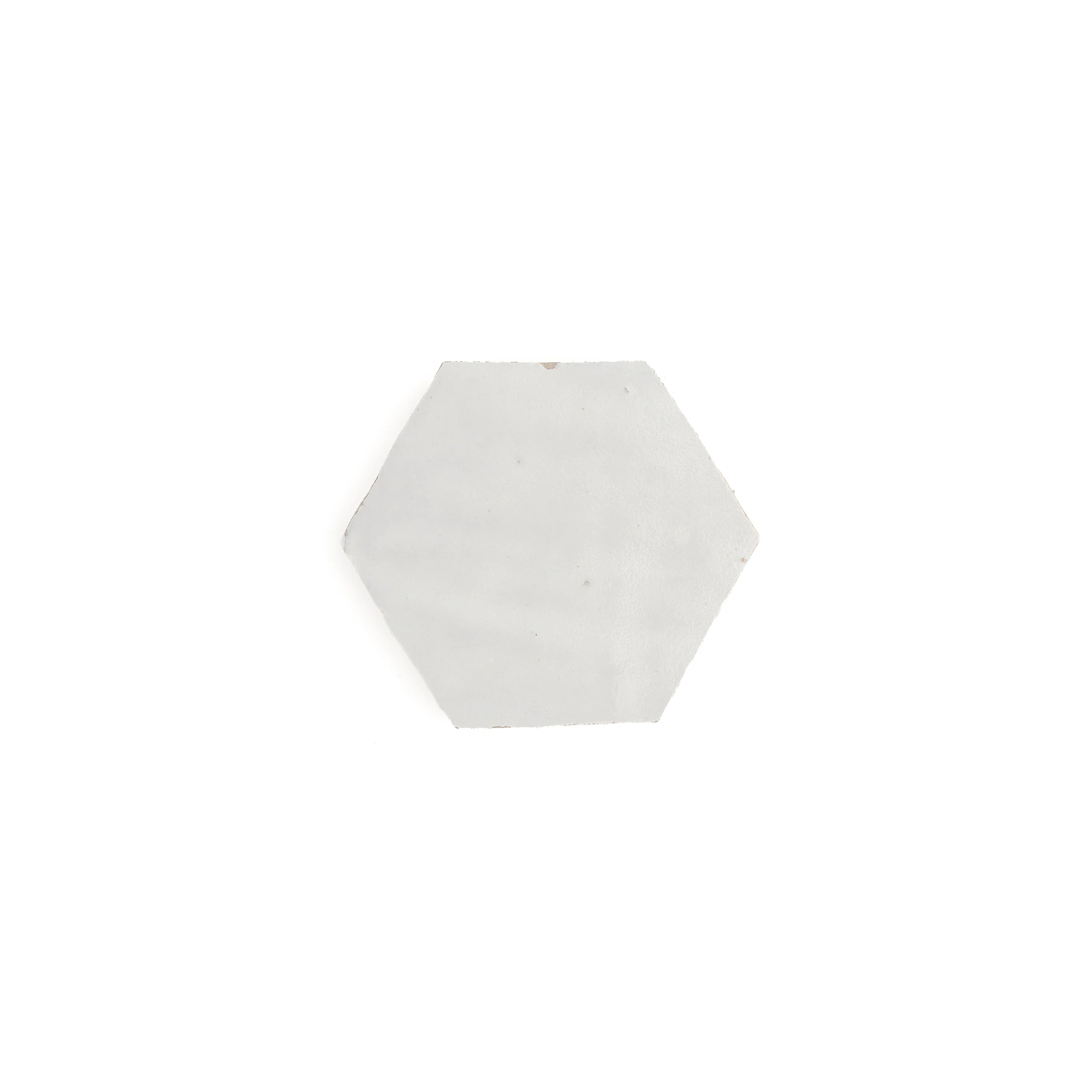 Sample: Snow White Hex Zellige Tile