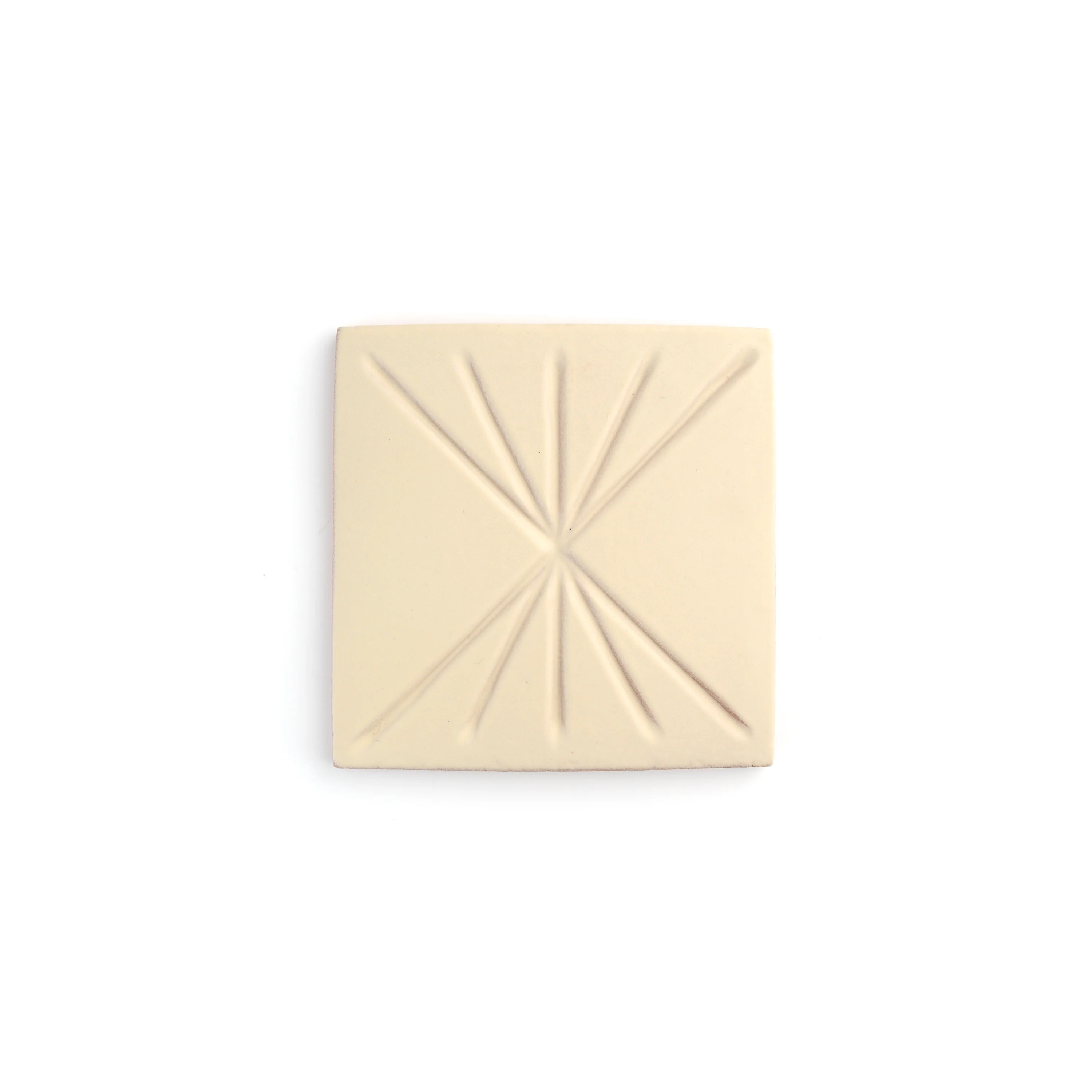 Sample: Tepoz Bone 6x6 Dimensional Relief Artisan Ceramic Tile