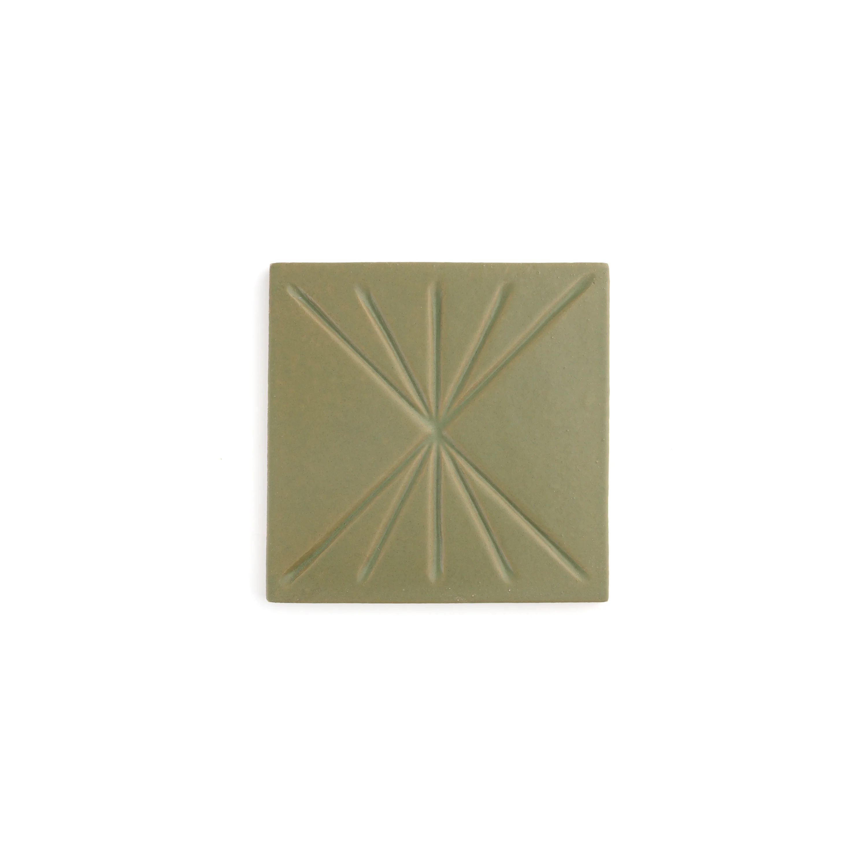 Sample: Tepoz Green 6x6 Dimensional Relief Artisan Ceramic Tile