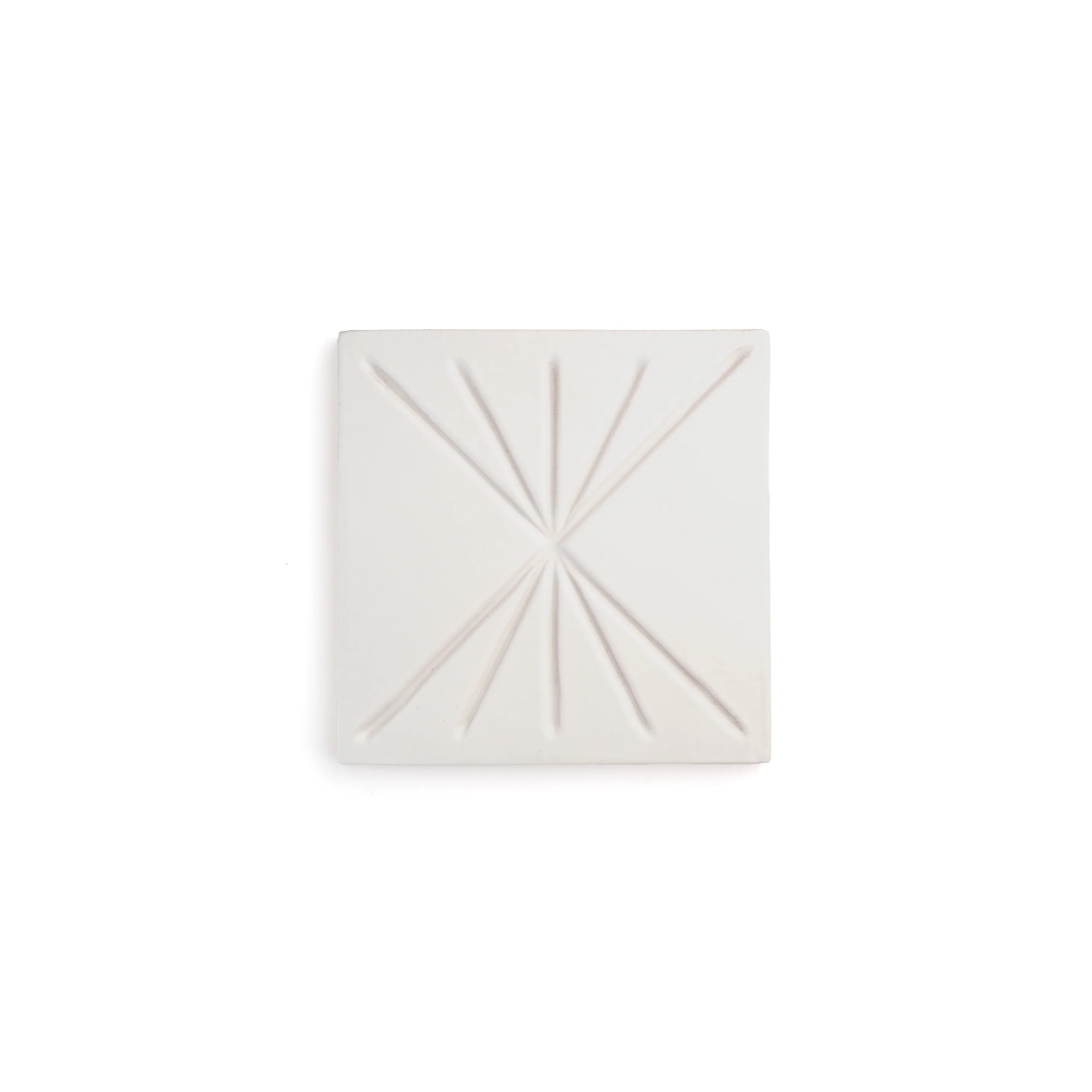Sample: Tepoz White 6x6 Dimensional Relief Artisan Ceramic Tile