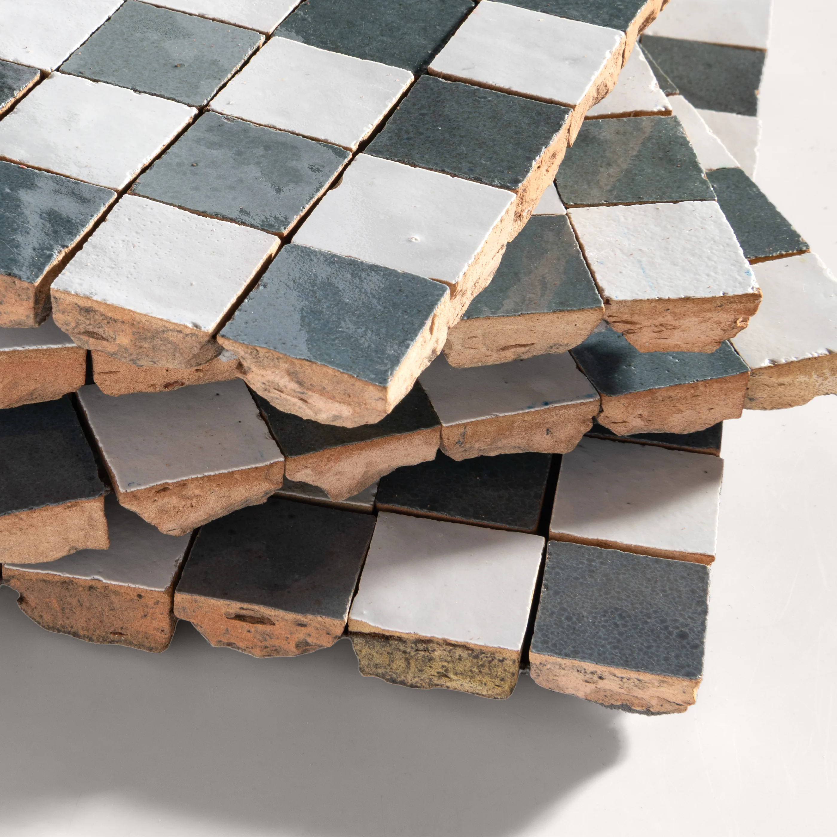 Snow & Steel Grey - 1" Checkerboard Mosaic - Image 3