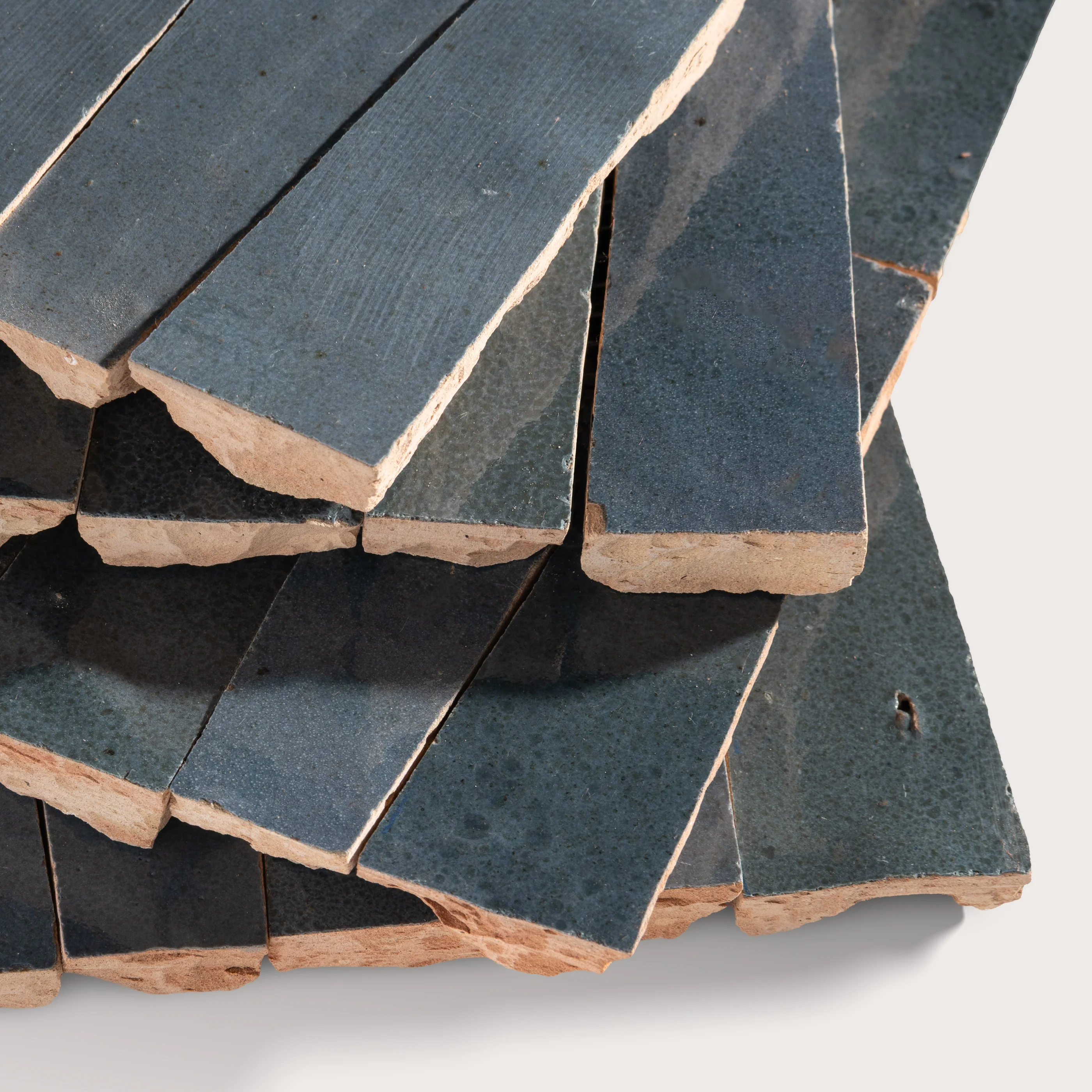Steel Grey 1x4 Trapezoid Mosaic Zellige Tile - Image 3