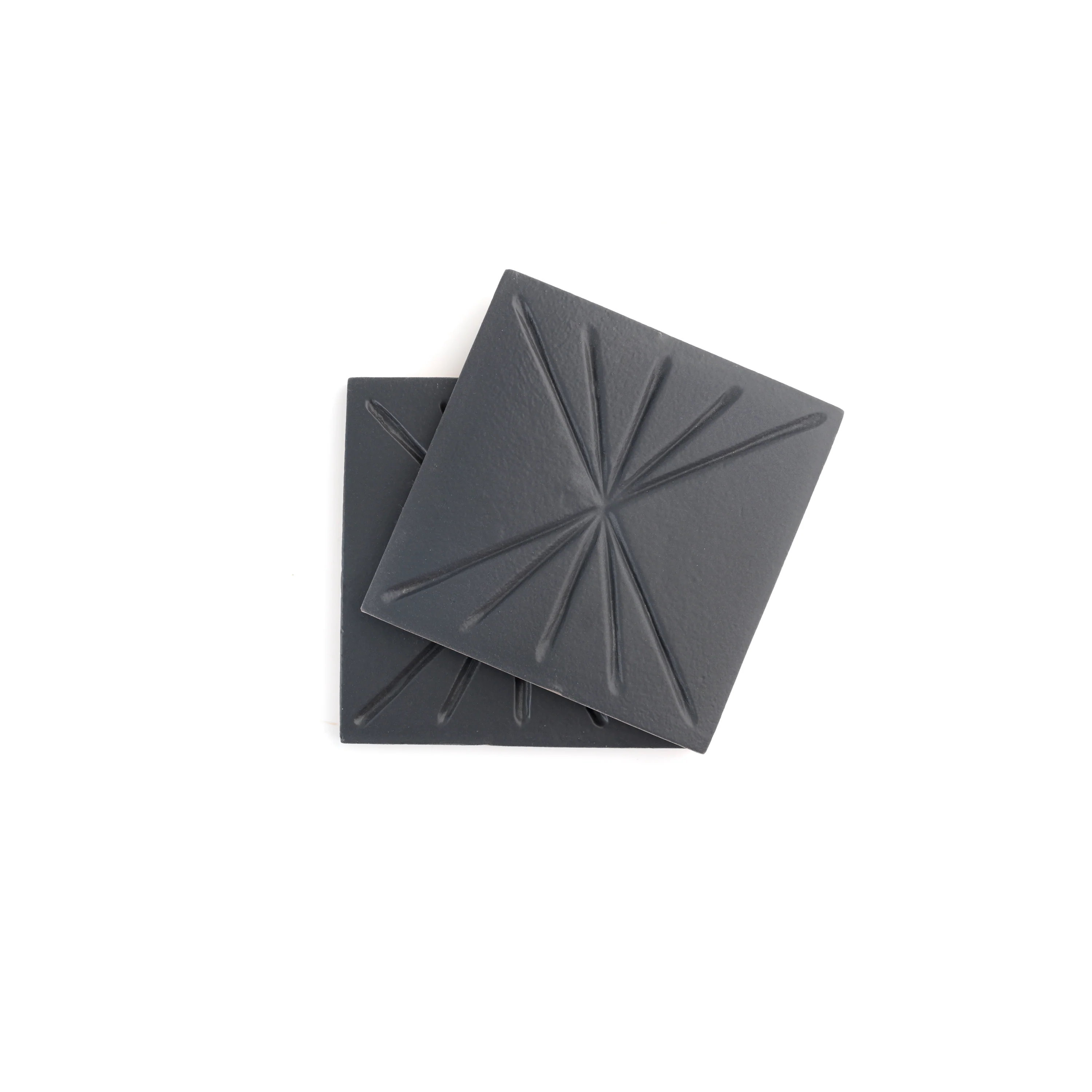 Tepoz Black 6x6 Dimensional Relief Artisan Ceramic Tile - Image 2