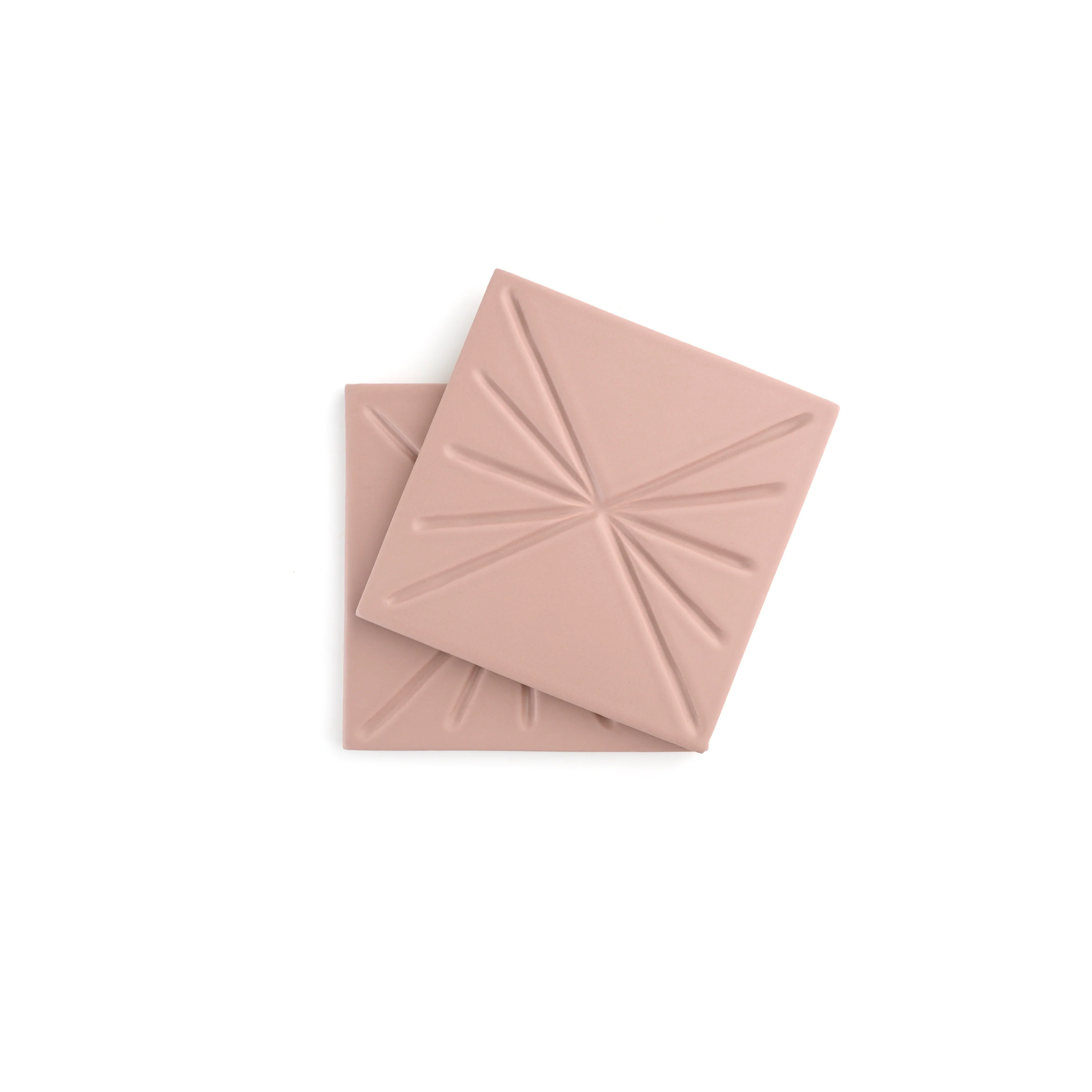Tepoz Pink 6x6 Dimensional Relief Artisan Ceramic Tile - Image 2