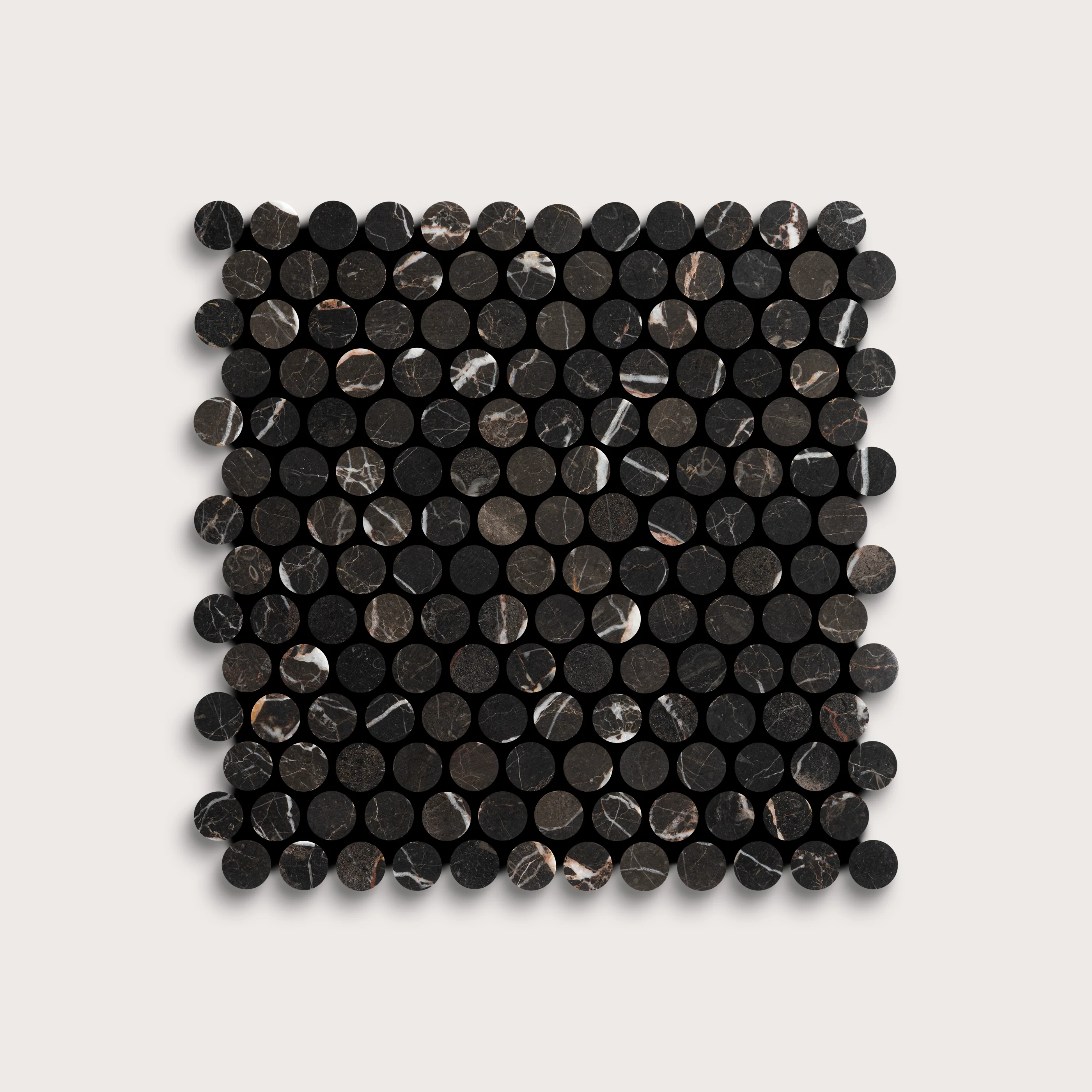 Truffle 1 Inch Penny Round Marble | Honed - Image 3