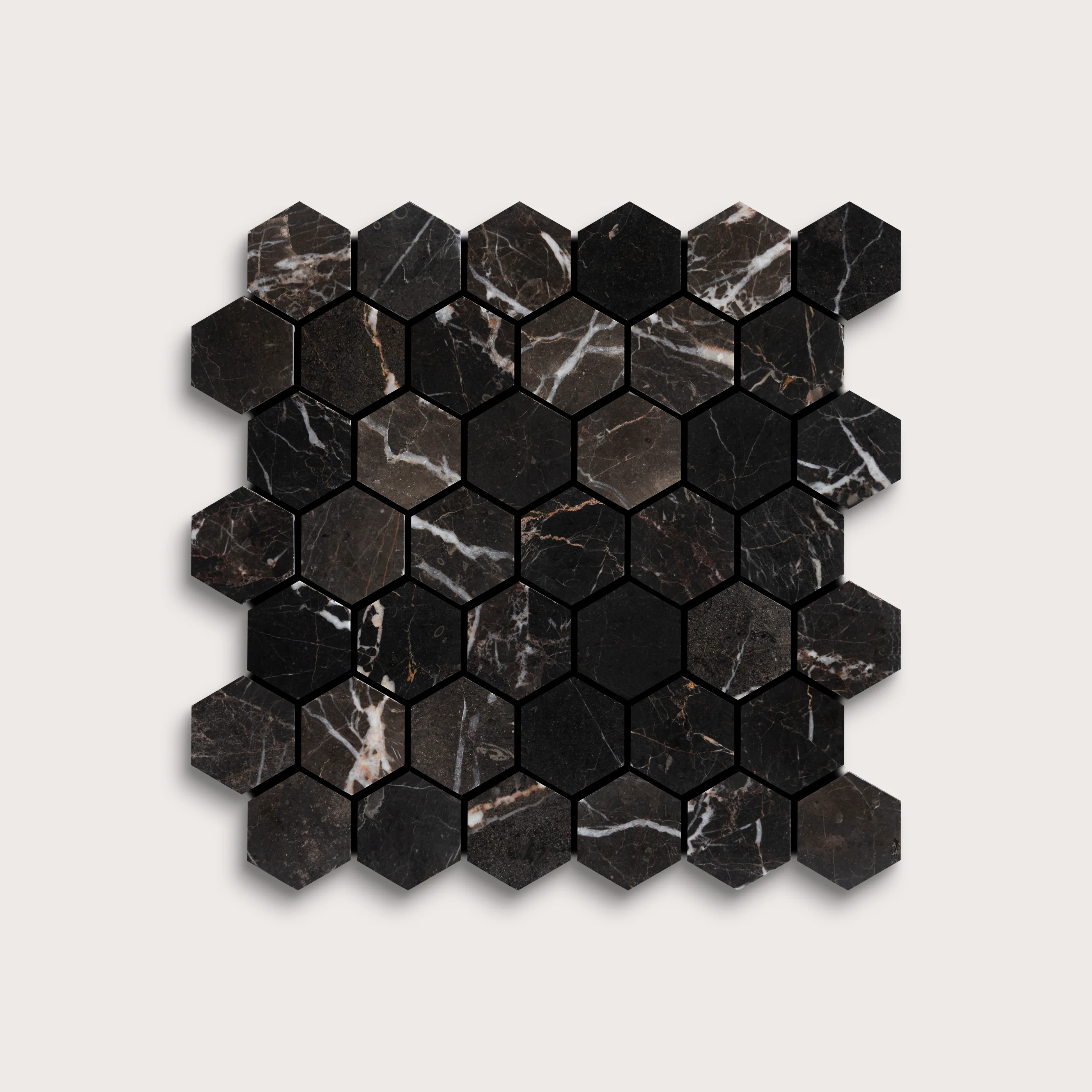 Truffle 2 Inch Hex Marble | Honed - Image 5