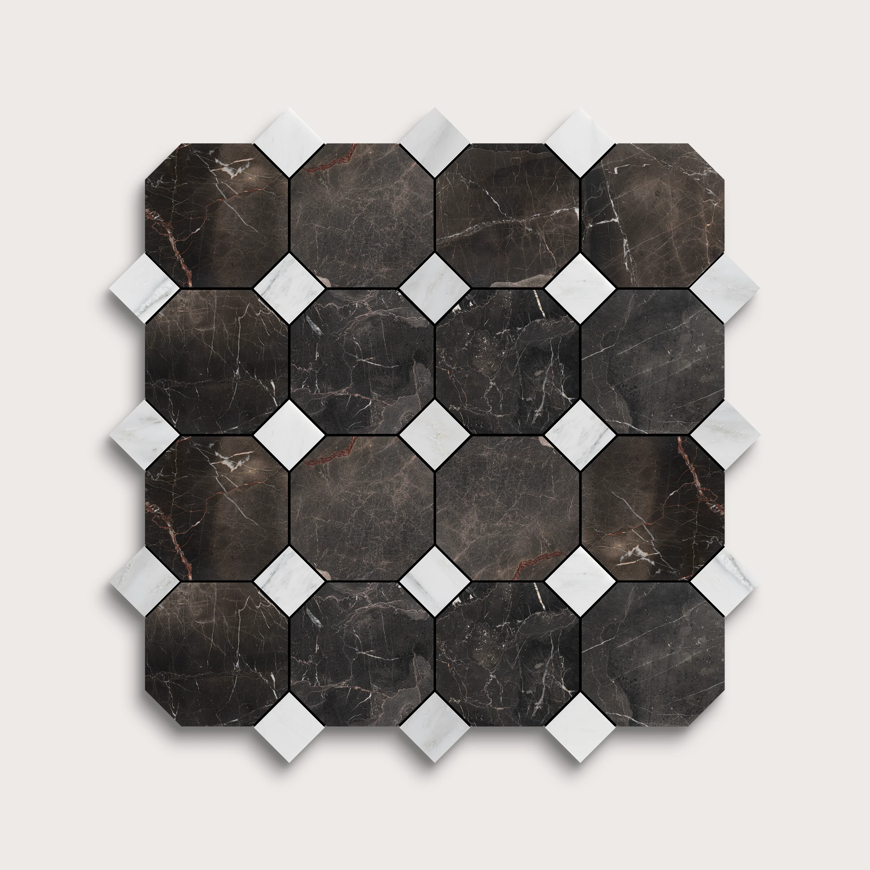 Sample: Truffle Octagon & Casablanca Carrara Dot Marble | Honed